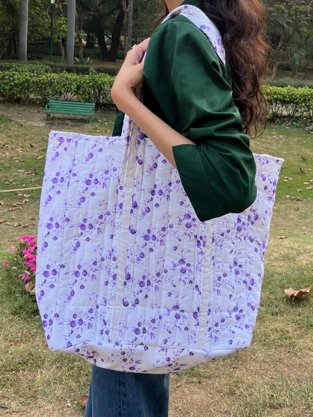 Lavender quilted laptop bag[preorders open]