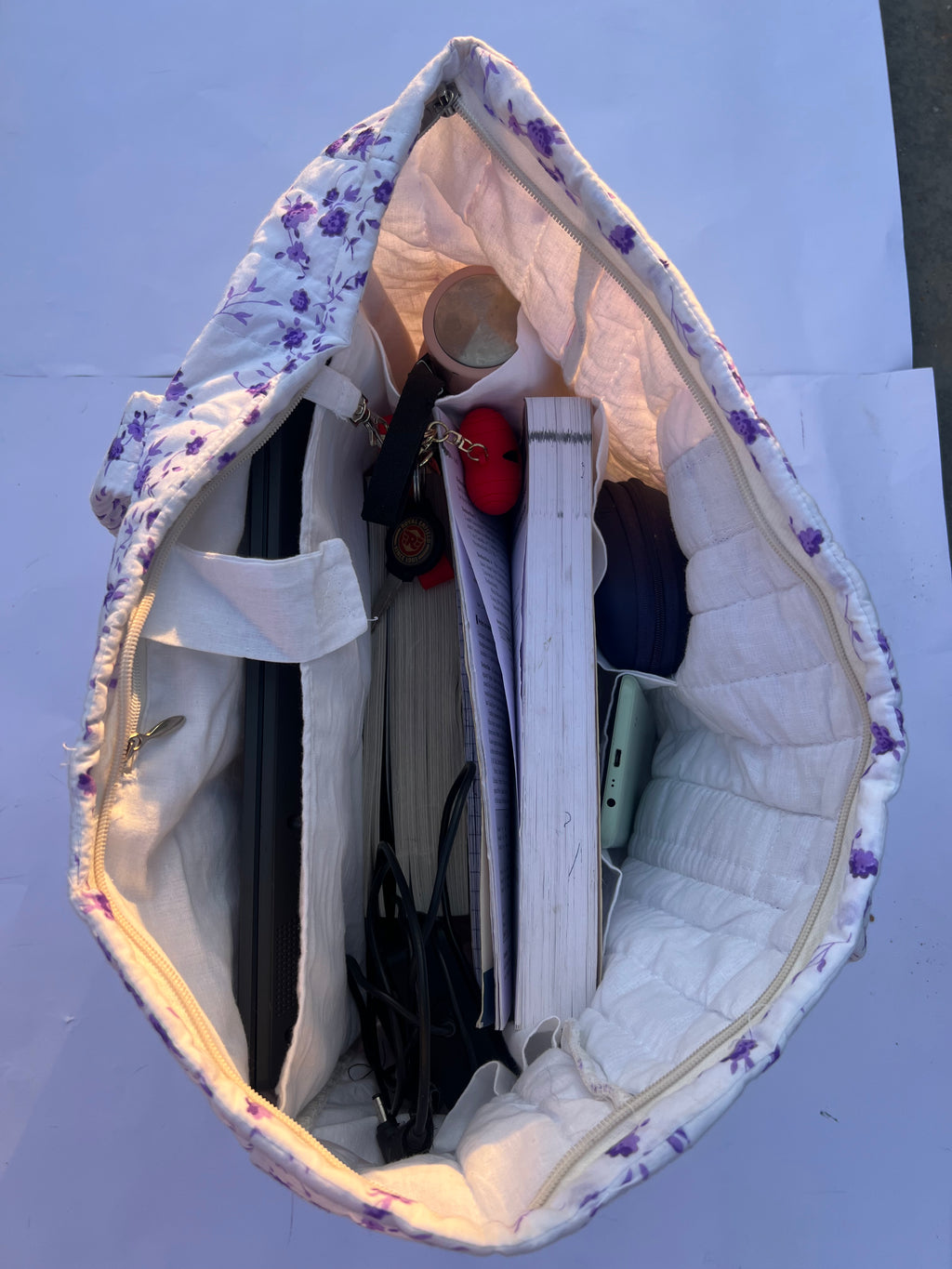 Lavender quilted laptop bag[preorders open]