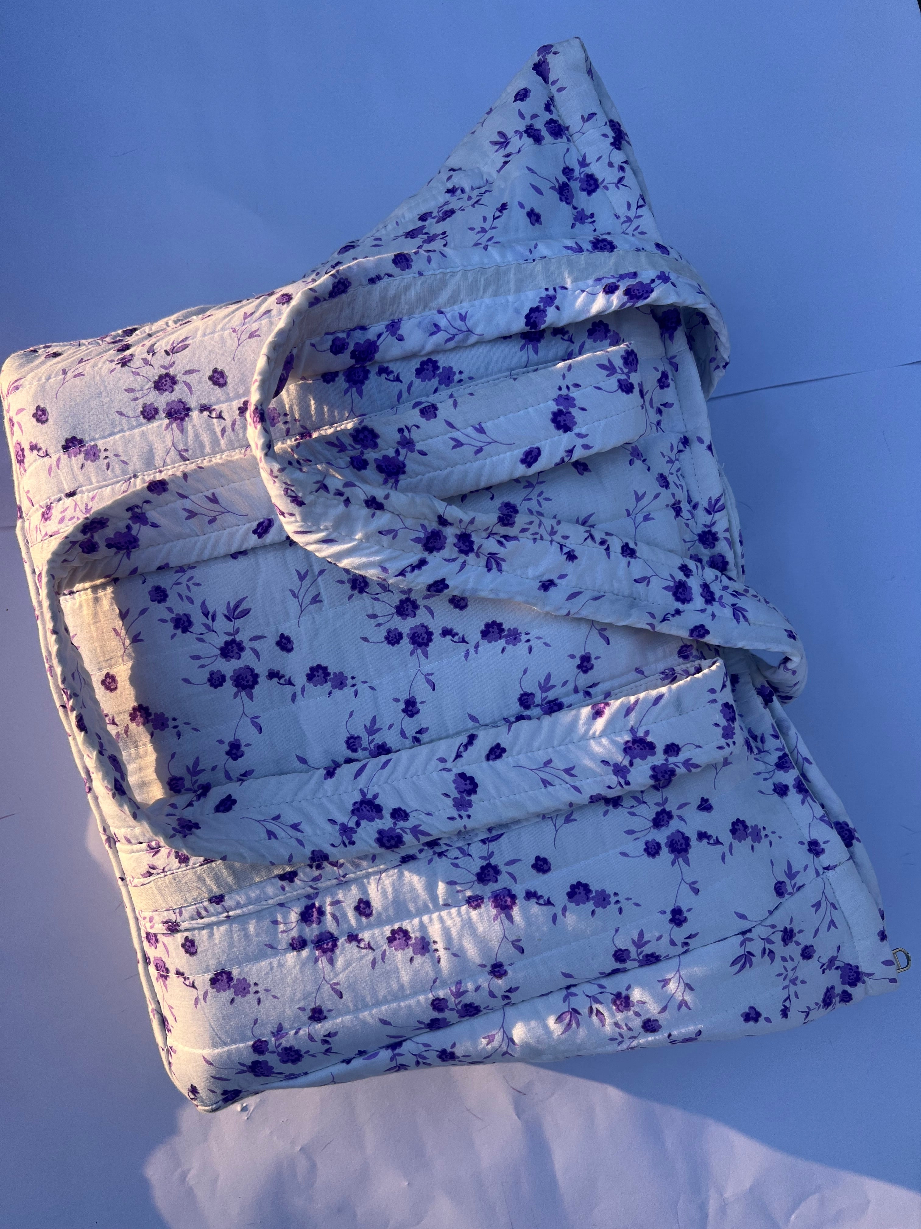 Lavender quilted laptop bag[preorders open]