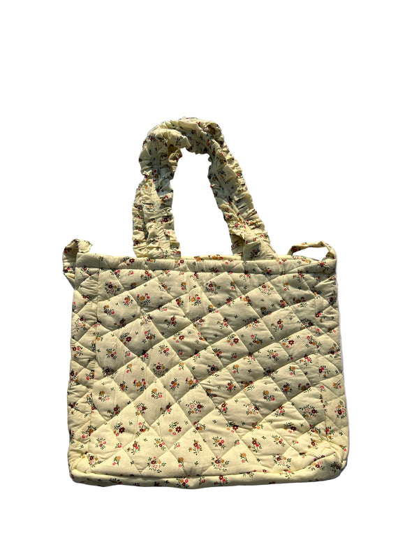 Butter Yellow Quilted Laptop Bag