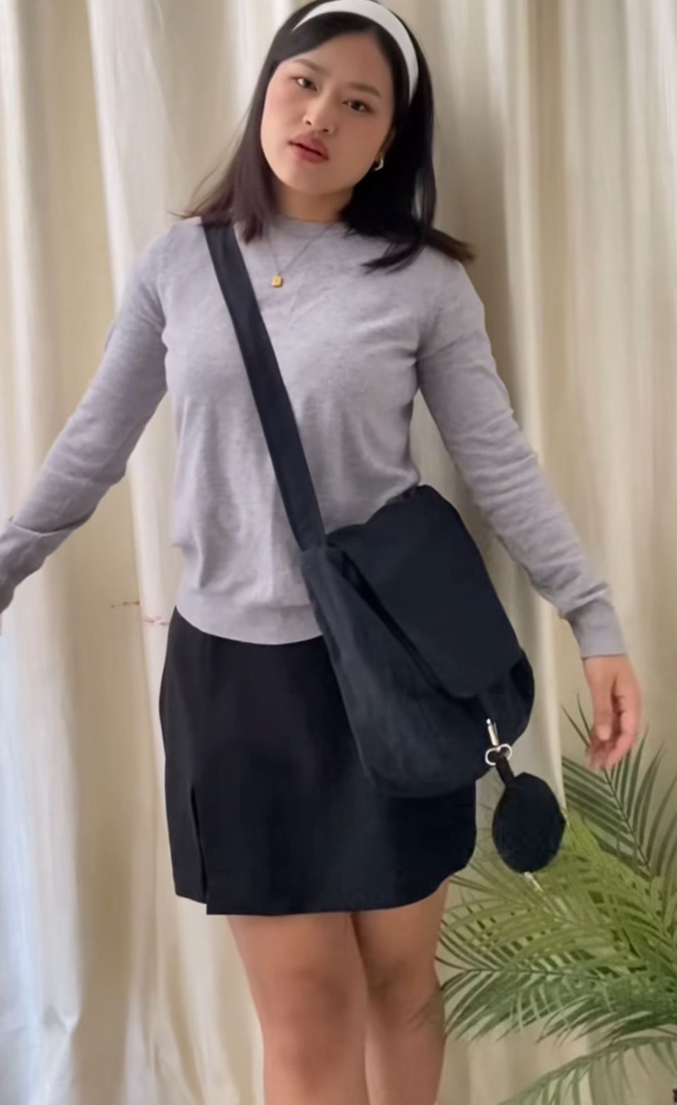 Messenger Korean bag(black)