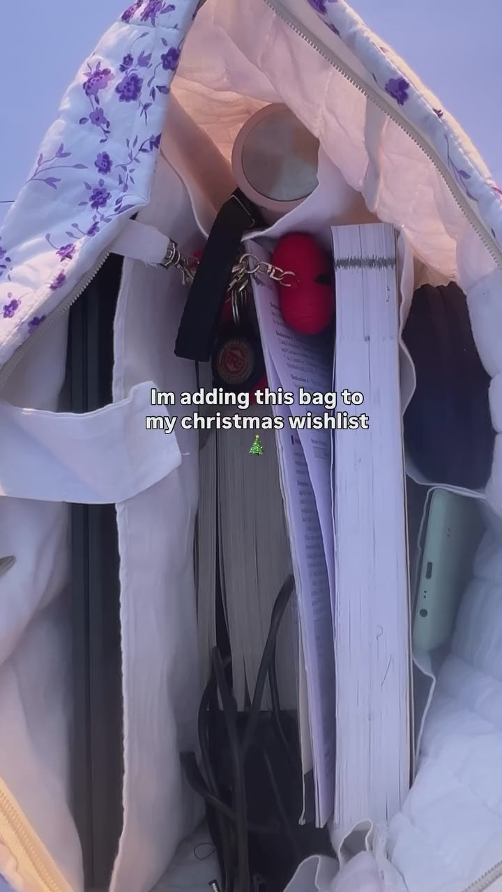 Lavender quilted laptop bag[preorders open]