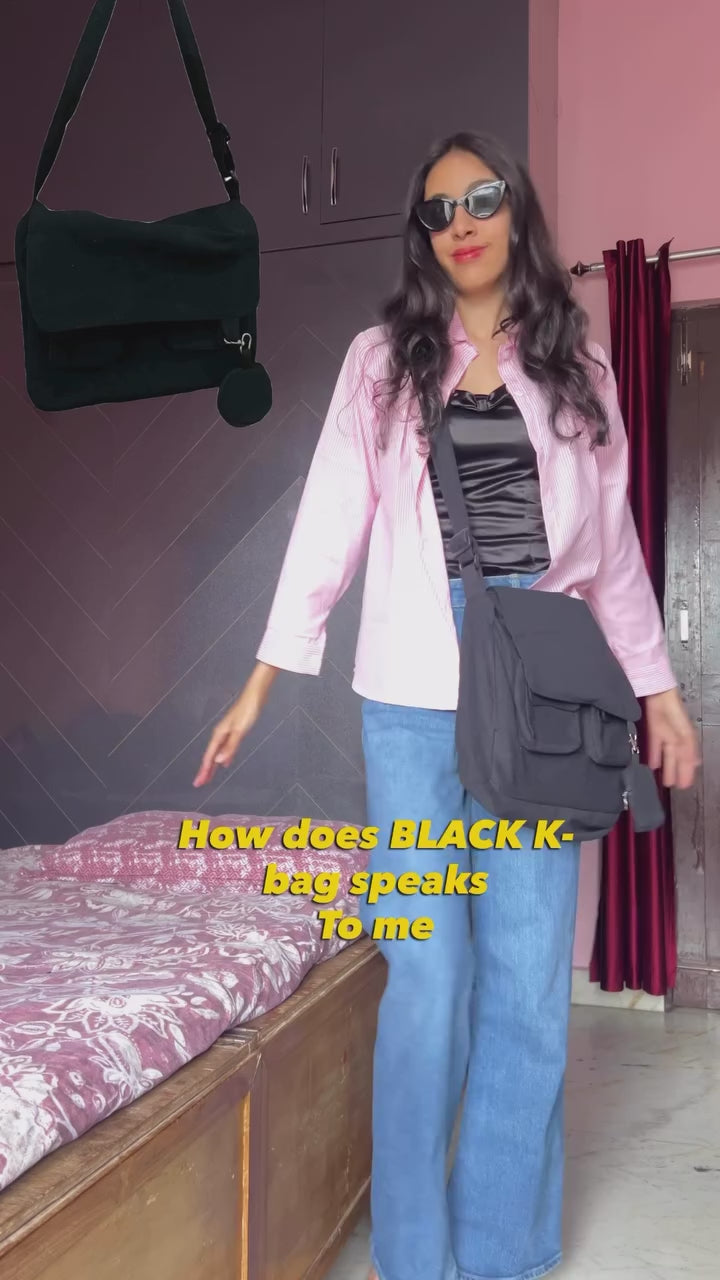 Messenger Korean bag(black)
